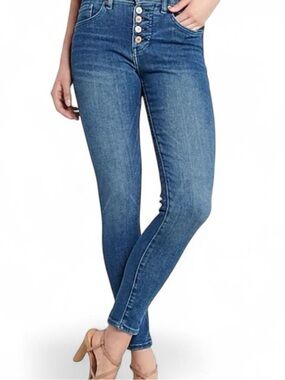 Express Perfect Denim Stretch High-Rise Ankle Jeans Skinny Jeans - Blue Wash 4